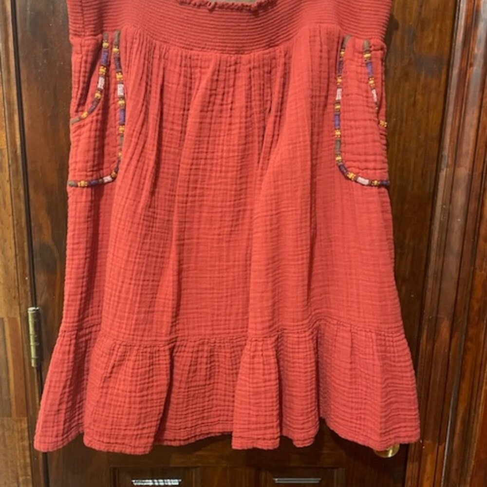 Boho Gauze Tiered Skirt With Pockets XL - Picture 5 of 5